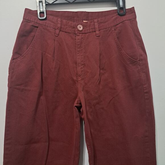 Free People Cya Later Skate Trouser Grannycore Preppy Coastal Pants S 4 Burgundy - Picture 4 of 14